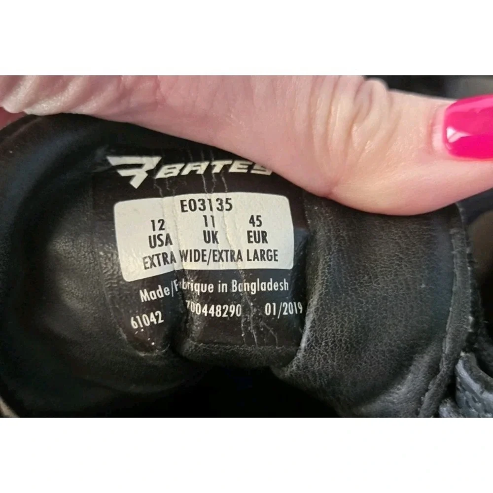 Bates Men's DuraShocks® Black Boots‎ - Size 12.  Extra Wide & Large E03135